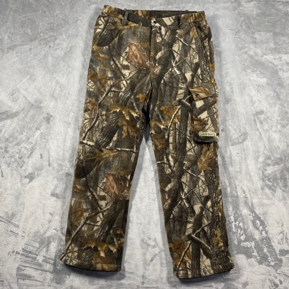 Field & Stream Camouflage Fleece‎ Cargo Pants Mens Size Medium Hunting Outdoor